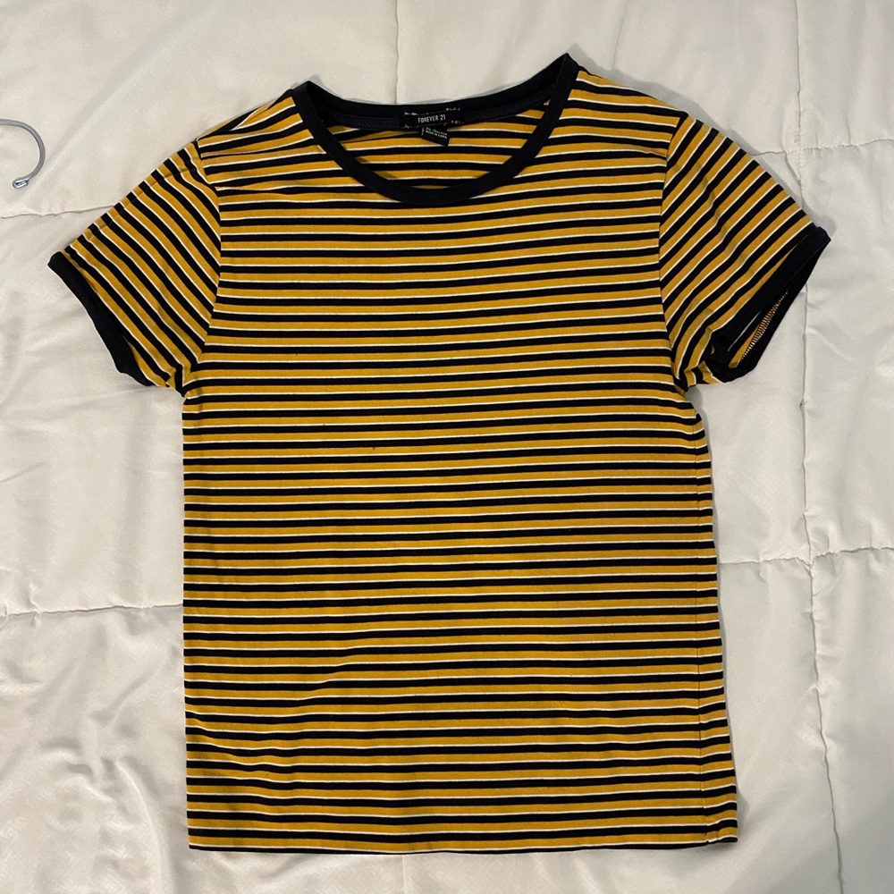 Yellow and black forever 21 T-shirt